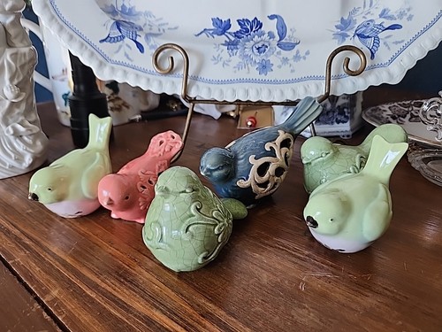 Pottery glazed birds - 6,